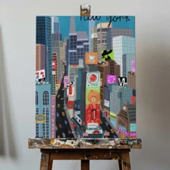 Times Square, New York Illustration by Artist Carla Daly