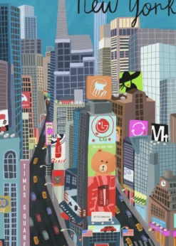 Times Square, New York Illustration by Artist Carla Daly