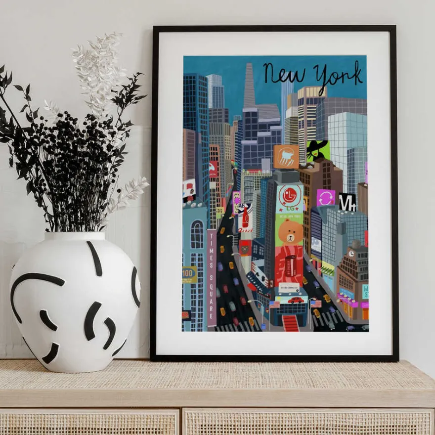 Times Square, New York Illustration by Artist Carla Daly