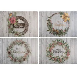 Tischsets Merry Christmas Cottage Weihnachten, 4er Set