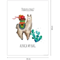 Travelling? Alpaca My Bag Kunstdruck