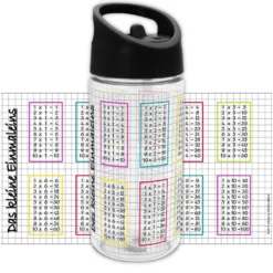 Trinkflasche Kleines 1 x 1 mit Trinkhalm