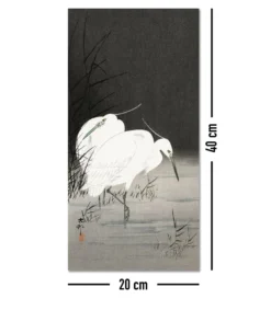 Two Egrets In The Reeds | Kunstdruck Ohara Koson | 20x40 cm