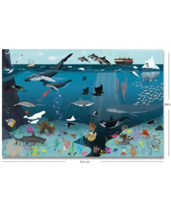 Unterwasserwelt für Kinder 250 gr. Papier, 140 x 100 cm
