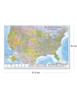 USA Landkarte XL Poster 2026 - MAPS IN MINUTES™ - 61 cm x 91,5 cm