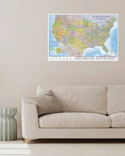 USA Landkarte XL Poster 2026 - MAPS IN MINUTES™ - 61 cm x 91,5 cm