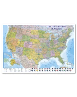 USA Landkarte XL Poster 2026 - MAPS IN MINUTES™ - 61 cm x 91,5 cm