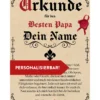 Vatertags Urkunde 20x30 cm | Personalisiert mit Wunschnamen | 20x30