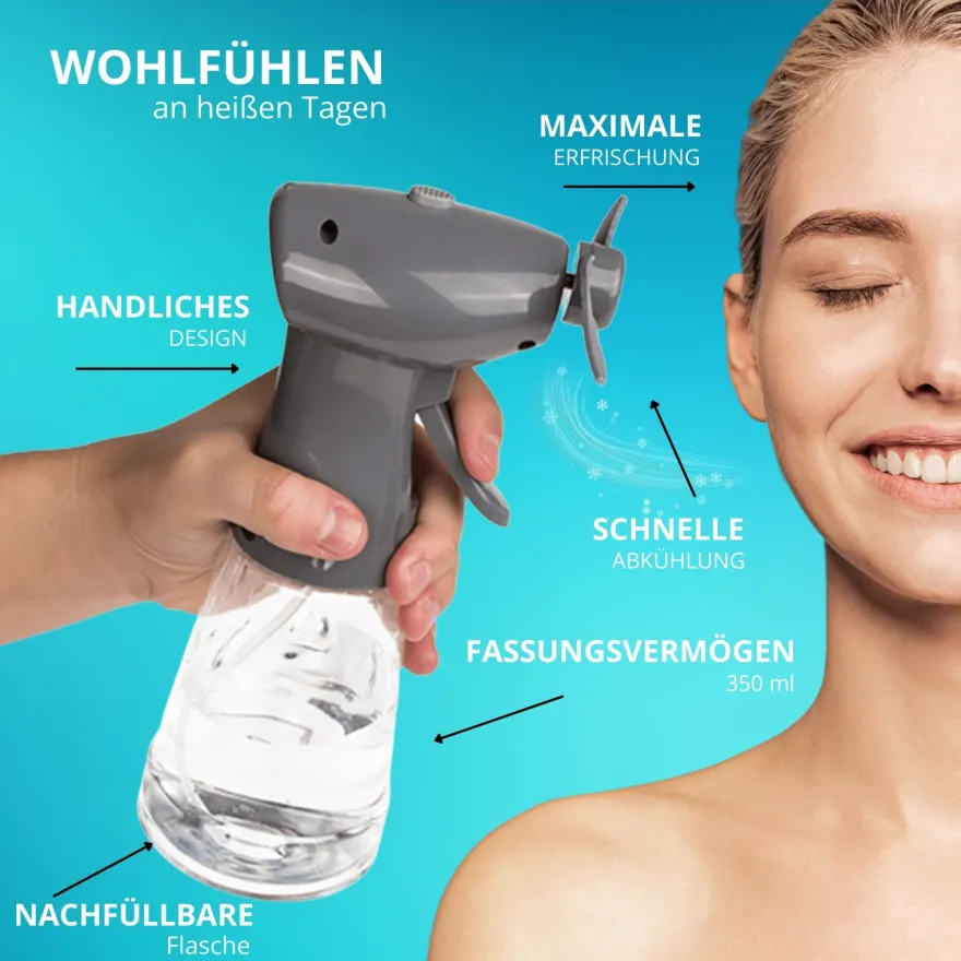 Ventilator mit Sprühflasche
