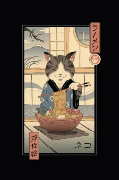 Vincent Trinidad Poster Neko Ramen Ukiyoe