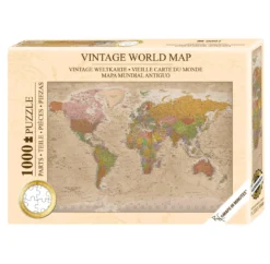 Vintage Weltkarte Puzzle 1000 Teile, MAPS IN MINUTES