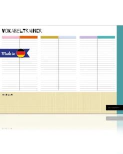 Vokabeltrainer Schreibtischunterlage zum Abreißen | DIN A2 - 42x59,4 cm | Für Schüler, Studis & Sprachlernende