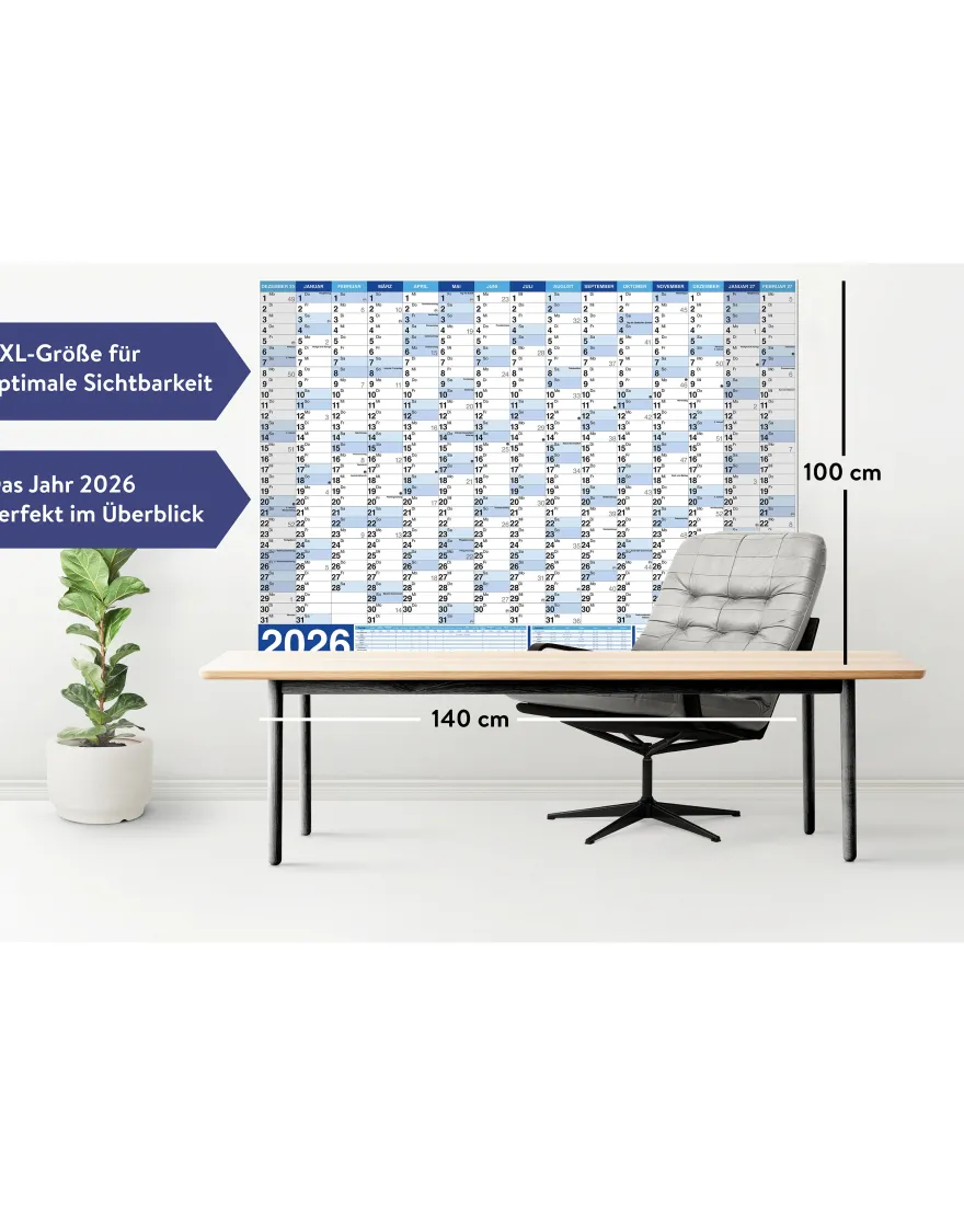 Wandkalender XXL Poster 2026 Papier 250 gr. / matt