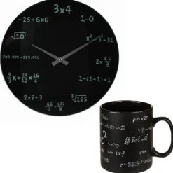 Wanduhr / XXL Tasse Mathematik 2 tlg. Set