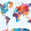 Watercolor Map Kunstdruck Michael Tompsett