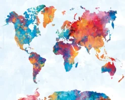 Watercolor Map Kunstdruck Michael Tompsett