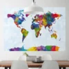 Watercolor World Map Poster Michael Tompsett