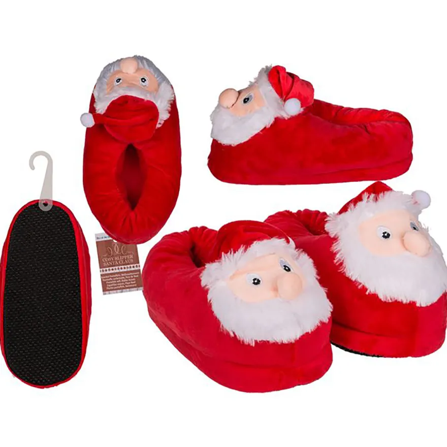 Weihnachtsmann Hausschuhe Plüsch Kinder