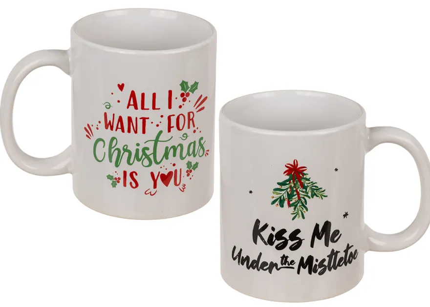 Weihnachts Tassen 2-er Set All I want & Mistletoe