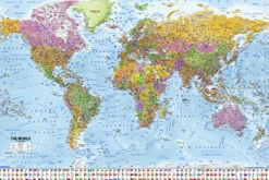 Weltkarte Poster Flaggen 2025 - MAPS IN MINUTES™