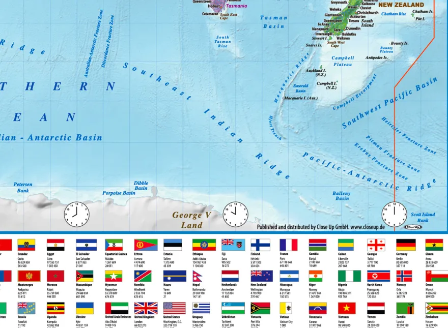 Weltkarte Poster Flaggen 2025 - MAPS IN MINUTES™