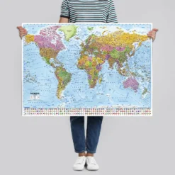 Weltkarte Poster Flaggen 2025 - MAPS IN MINUTES™