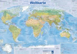 Weltkarte Poster 200 gr. matt Poster deutsch DIN A1
