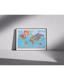 Weltkarte Poster mit Flaggen Mappa del Mondo