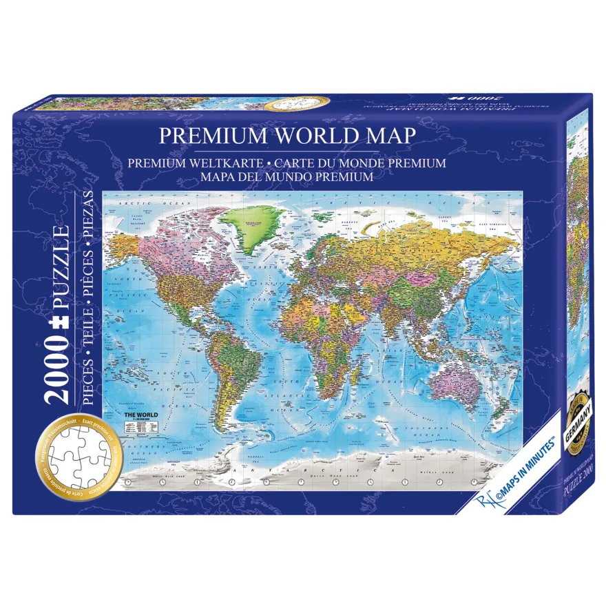 Weltkarte Puzzle 2000 Teile MAPS IN MINUTES