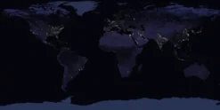 Weltkarte XXL Earth at Night Die Erde bei Nacht, Lackiert