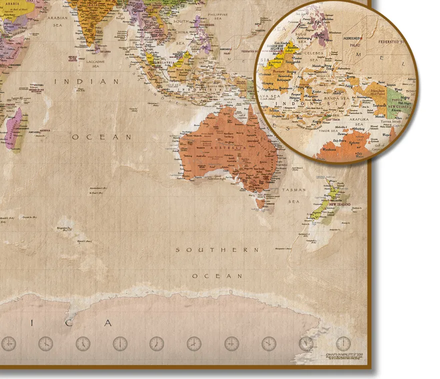 Weltkarte XXL Poster Vintage MAPS IN MINUTES™