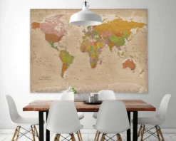 Weltkarte XXL Poster Vintage MAPS IN MINUTES™