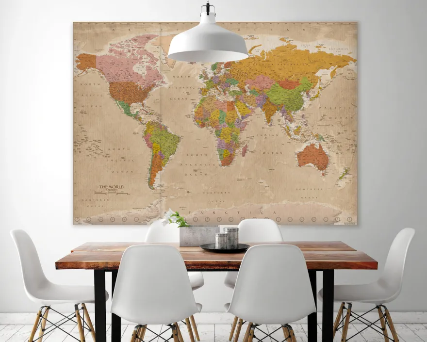 Weltkarte XXL Poster Vintage MAPS IN MINUTES™