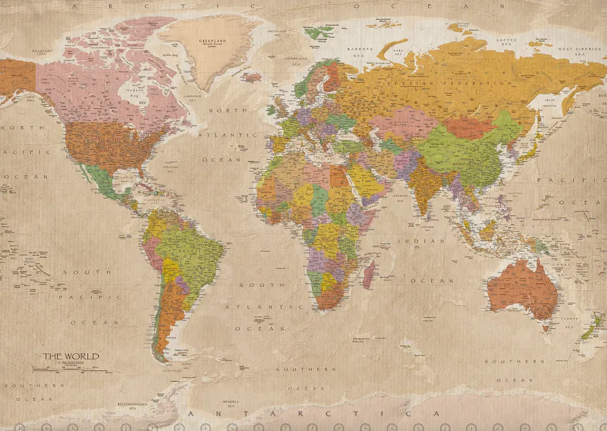 Weltkarte XXL Poster Vintage MAPS IN MINUTES™