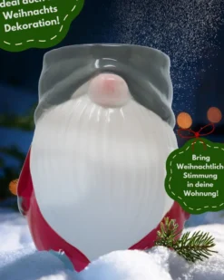 Wichtel Tasse 3D Rot Grau Weiß