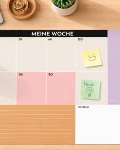 Wochenplaner Unterlage 2026 - Color Blocking Design - aus Papier & zum Abreißen mit 25 Blatt