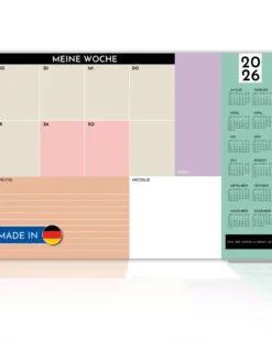Wochenplaner Unterlage 2026 - Color Blocking Design - aus Papier & zum Abreißen mit 25 Blatt