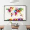 World Map Paint Drop Poster Michael Tompsett Weltkarte