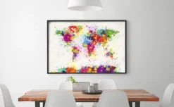 World Map Paint Drop Poster Michael Tompsett Weltkarte