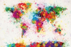 World Map Paint Drop Poster Michael Tompsett Weltkarte