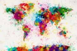World Map Paint Drop Poster Michael Tompsett Weltkarte