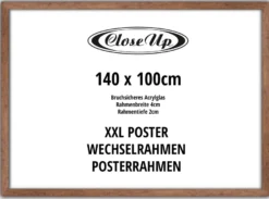 XXL Posterrahmen 100 x 140 cm Holzdekor Eiche Dunkel