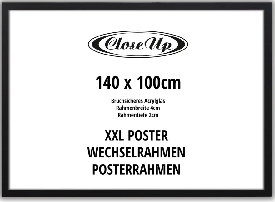 XXL Posterrahmen 100 x 140 cm schwarz