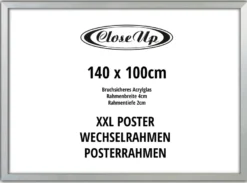 XXL Posterrahmen 100 x 140 cm silber