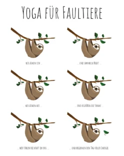 Yoga für Faultiere Poster