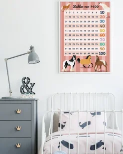 Zahlenposter 1-100 im Pferde-Design 61 x 91,5 cm