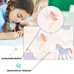 Zauberfee und Einhorn Schreibtischunterlage